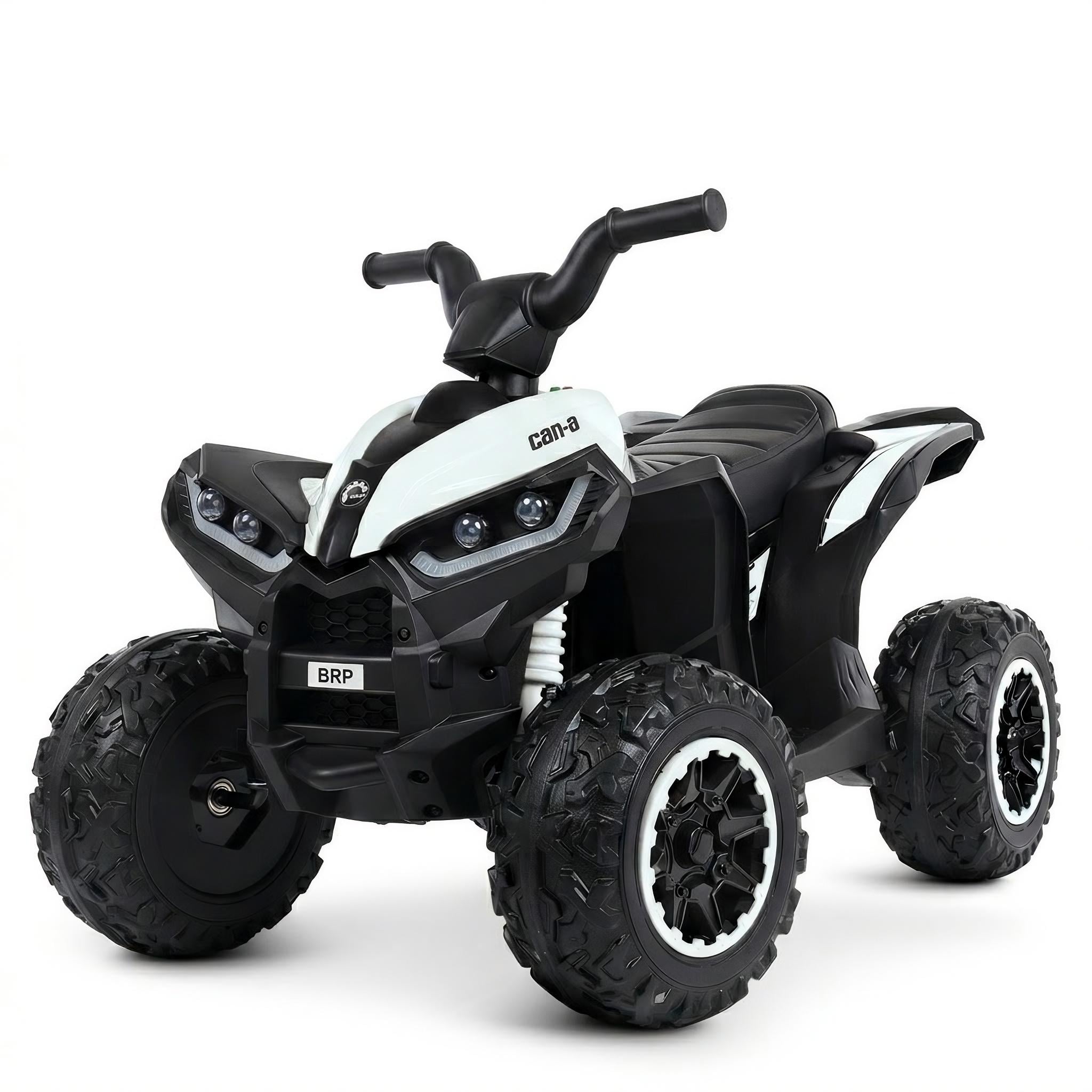 Квадроцикл M 4959EBLR-1 2×12V 13000 RPM колеса EVA 25 см/пульт 2,4G и Bluetooth одноместный Черно-белый (32844172)
