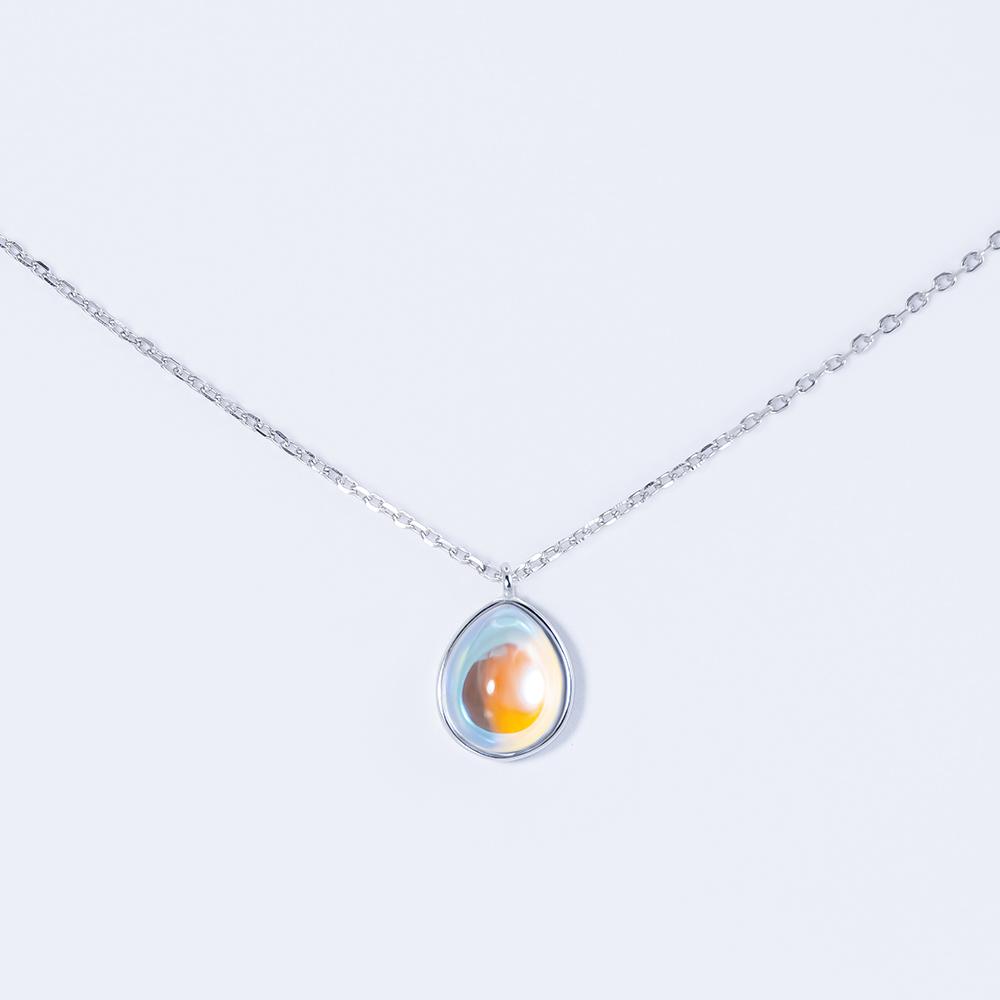 Срібне кольє з місячним каменем (kl2mkmc-85)