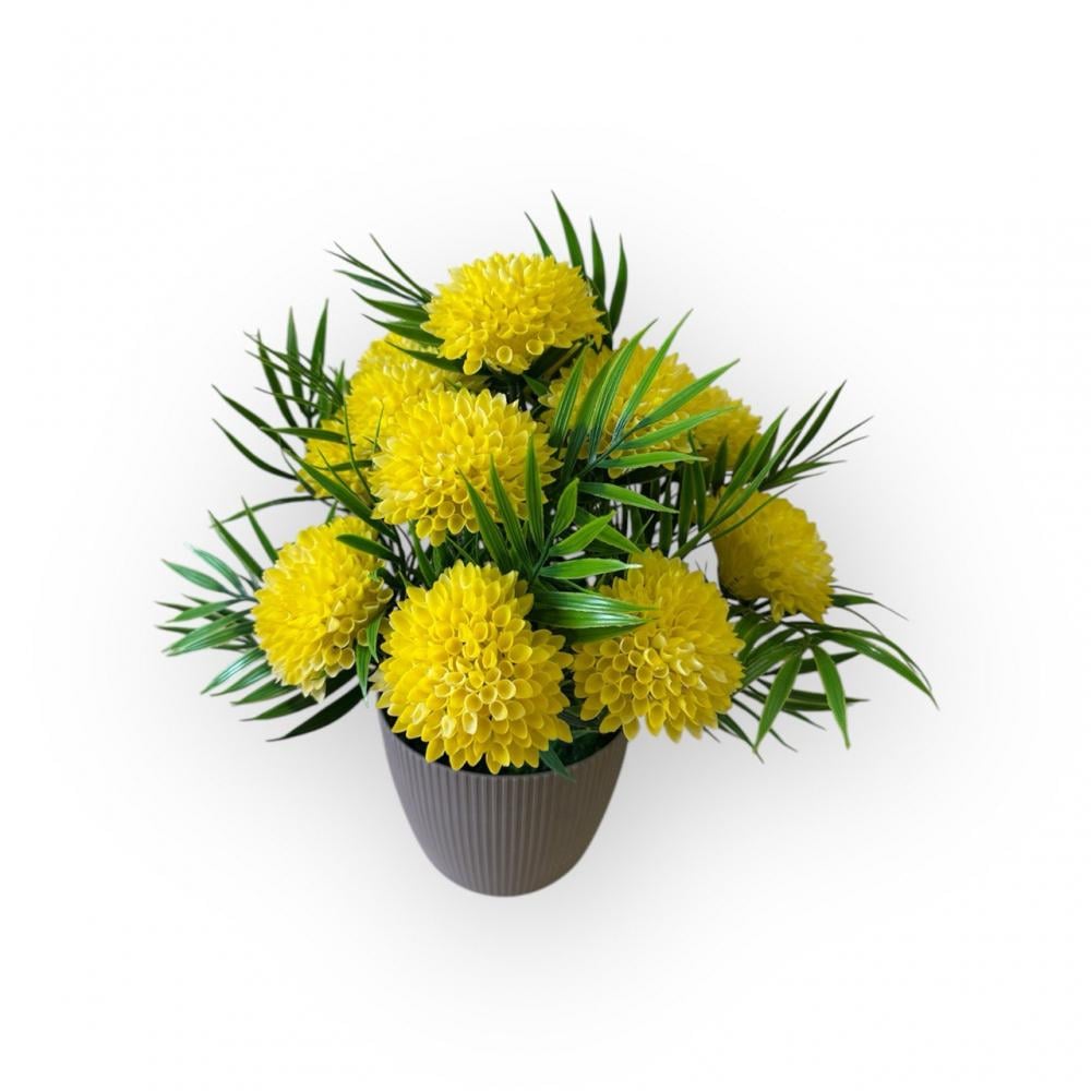 Букет айстра в горщику Пластмакс Жовтий (R0703)