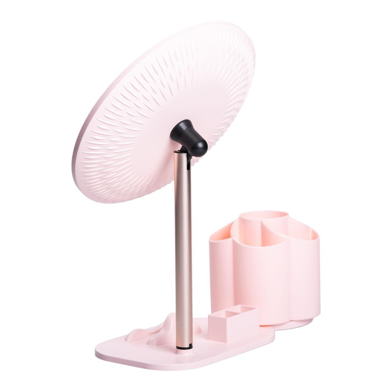 Зеркало для макияжа с подсветкой круглое настольное HP-10-9AP с подставкой Ø21 см Розовый (A-033802) - фото 7 Зеркало для макияжа с подсветкой круглое настольное HP-10-9AP с подставкой Ø21 см Розовый (A-033802) - фото 7