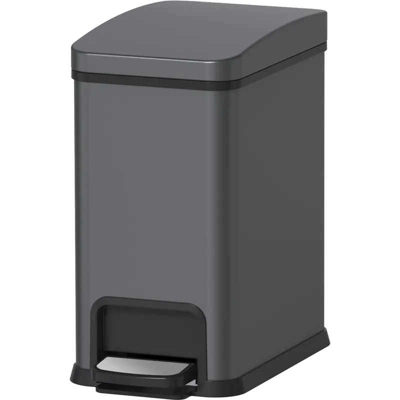 Відро для сміття KOER TC-010108-07 8 л з плавним закриттям прямокутне Графіт (KR5591)