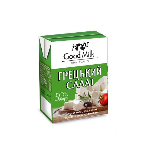 Сир м'який кремовий Вись Грецький салат Tetra Pak Good Milk 50% 200 г (9339)