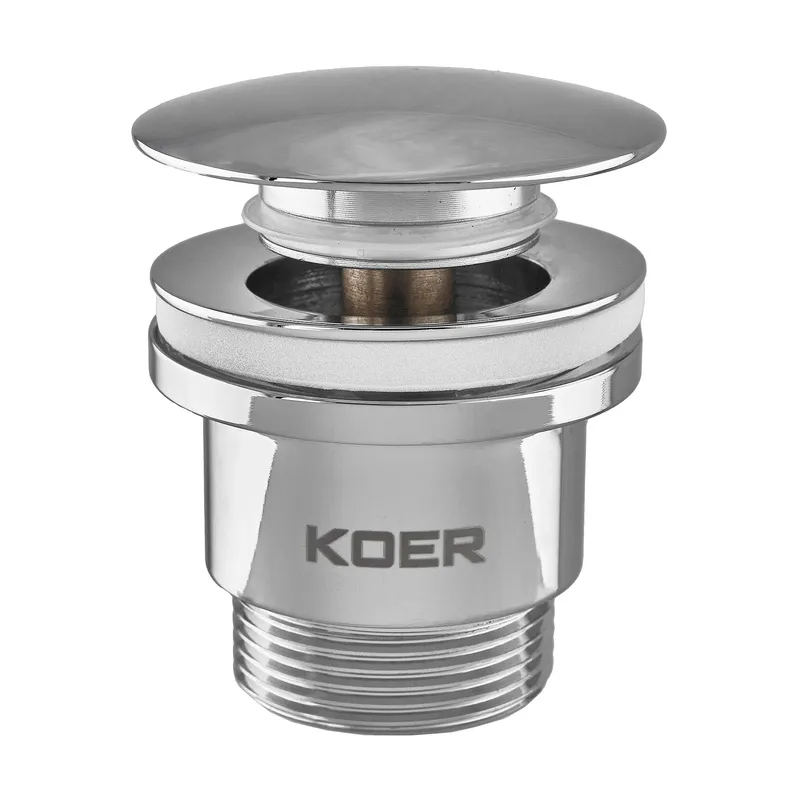 Клапан донный KOER для умывальника PW-01-01 1 1/4" кнопка Хром (KR3400)
