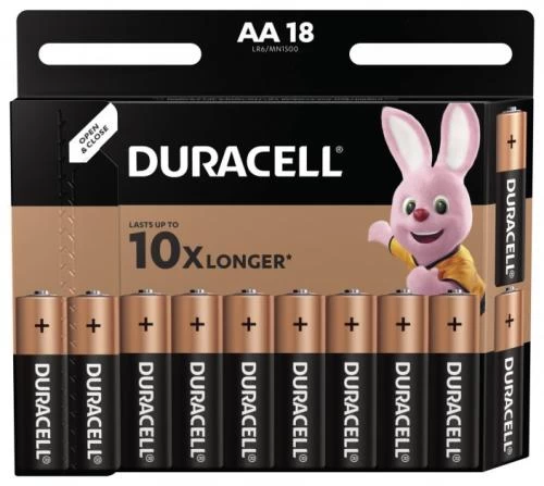 Батарейки щелочные Duracell Duralock Basic AA LR6 1,5V 18 шт (MCT-MN1500 18BL)