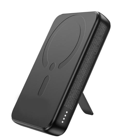 Повербанк Foldable Magnetic Wireless Charger D21 Type-C/QI 2в1 10000 mAh 18 Вт Чорний (24029) - фото 1