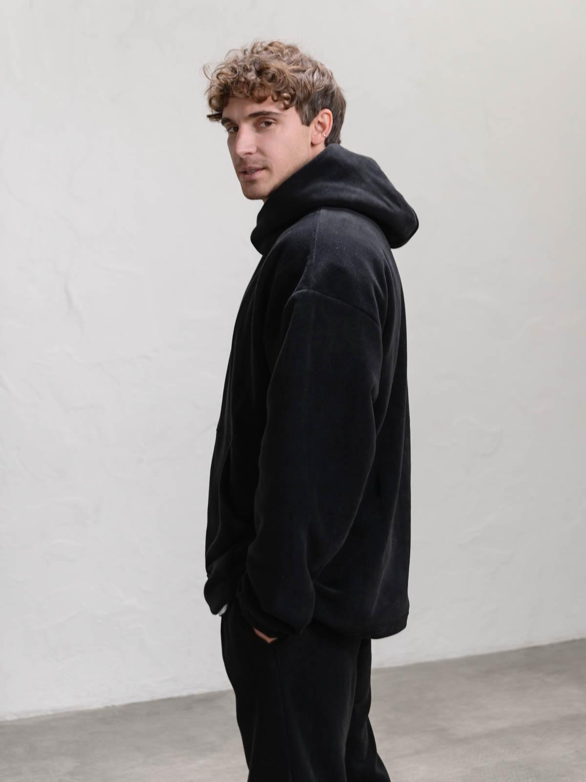 Худи мужской свободный флисовый FROMUS S/M Черный (1121-2) - фото 3 Худи мужской свободный флисовый FROMUS S/M Черный (1121-2) - фото 3