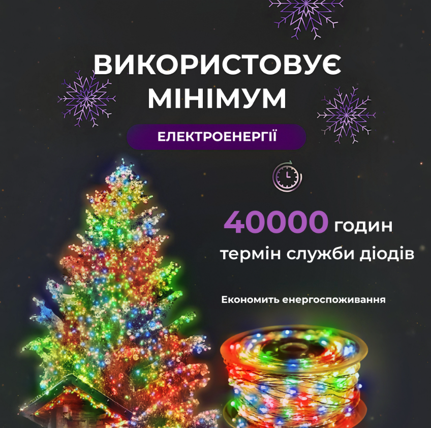 Гирлянда Роса нить с пультом 2000 LED 200 м от сети Разноцветный - фото 6 Гирлянда Роса нить с пультом 2000 LED 200 м от сети Разноцветный - фото 6