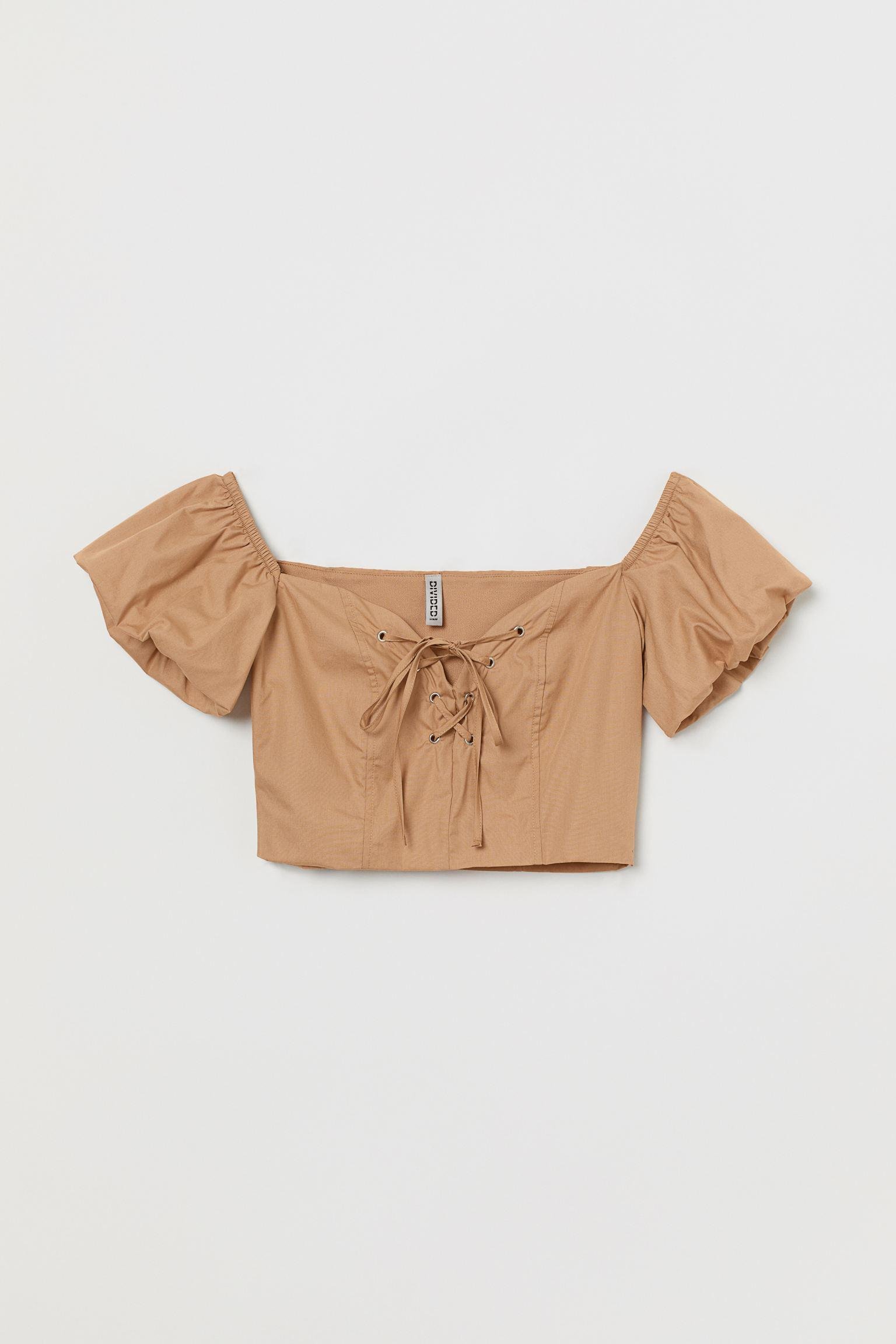 Блуза H&M р. 46 Темно-бежевый (20047448920)