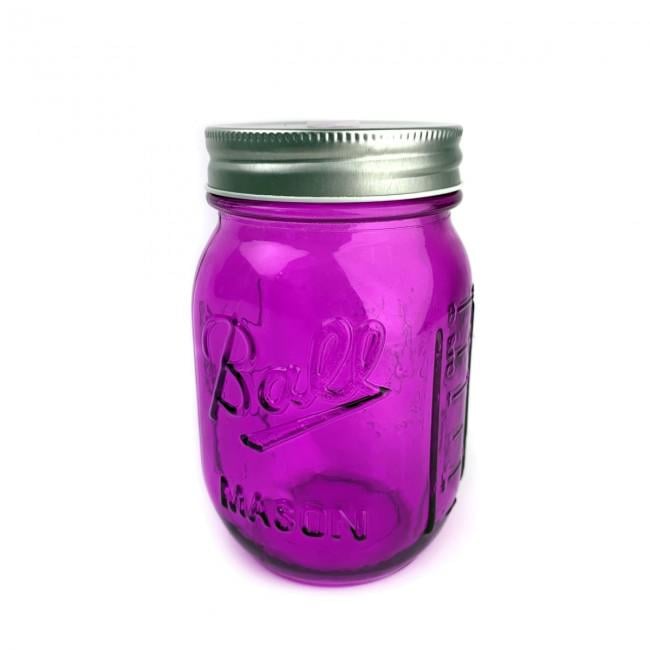 Банка Ball Mason Jars с трубочкой и 2 крышками 400 мл Пурпурный (401939)
