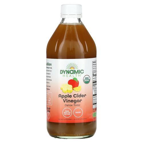 Яблучний оцет Dynamic Health Apple Cider Vinegar Detox Tonic 473 мл в склі (DNH-10034)