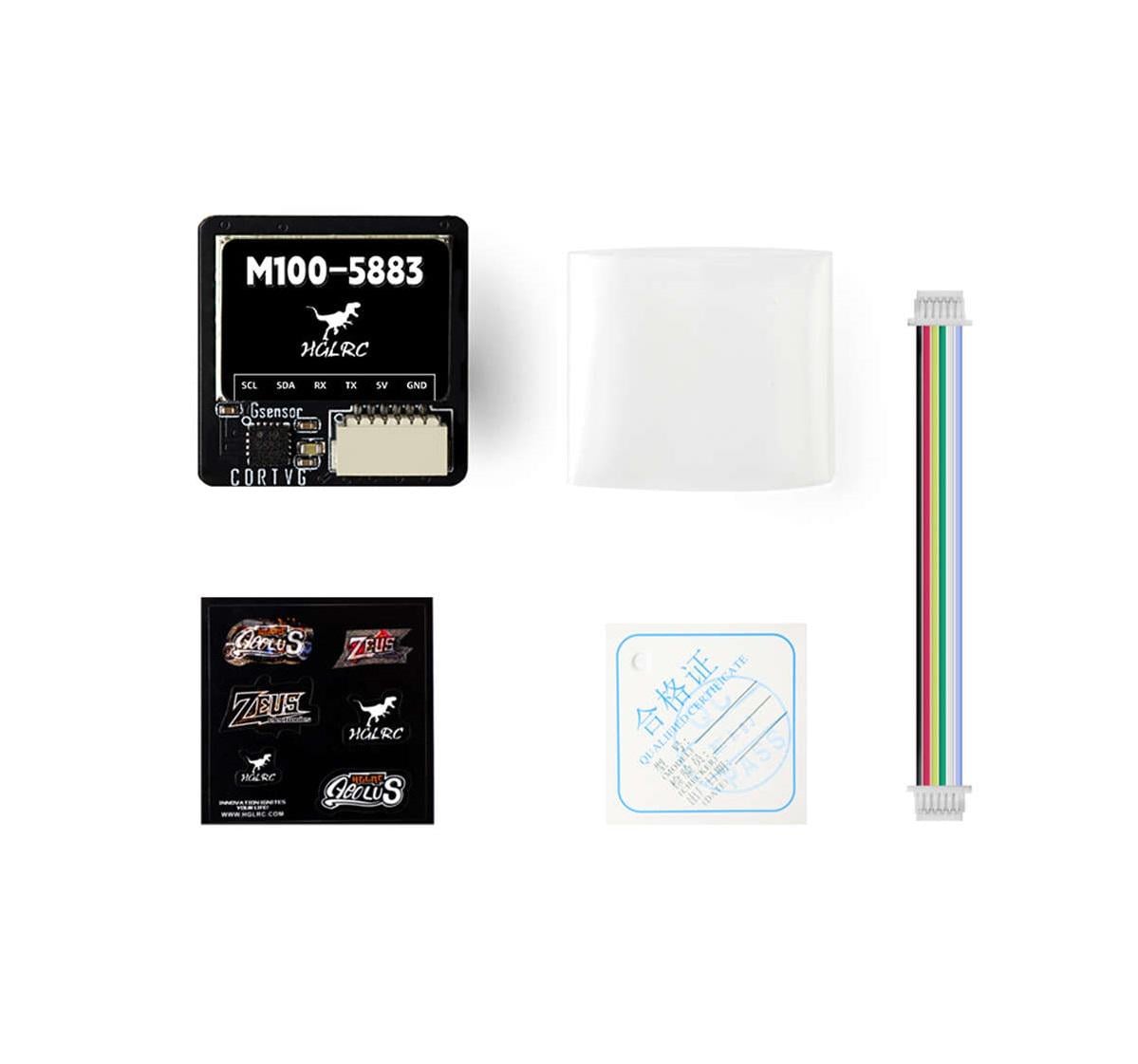 Модуль GPS для дрона HGLRC M100-5883 GNSS компас QMC5883 21х21х8,2 мм 7,73 г (00-00025515)