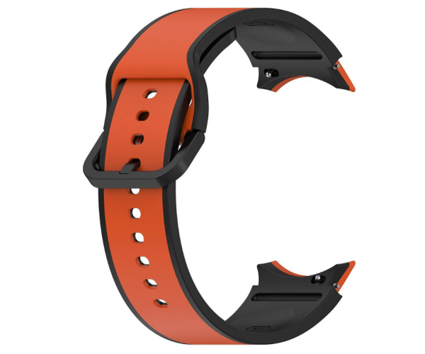 Ремешок силиконовый Silicone Dual Color для смарт-часов Samsung Galaxy Watch 6/5/4 22 мм Черный с оранжевым Ремешок силиконовый Silicone Dual Color для смарт-часов Samsung Galaxy Watch 6/5/4 22 мм Черный с оранжевым