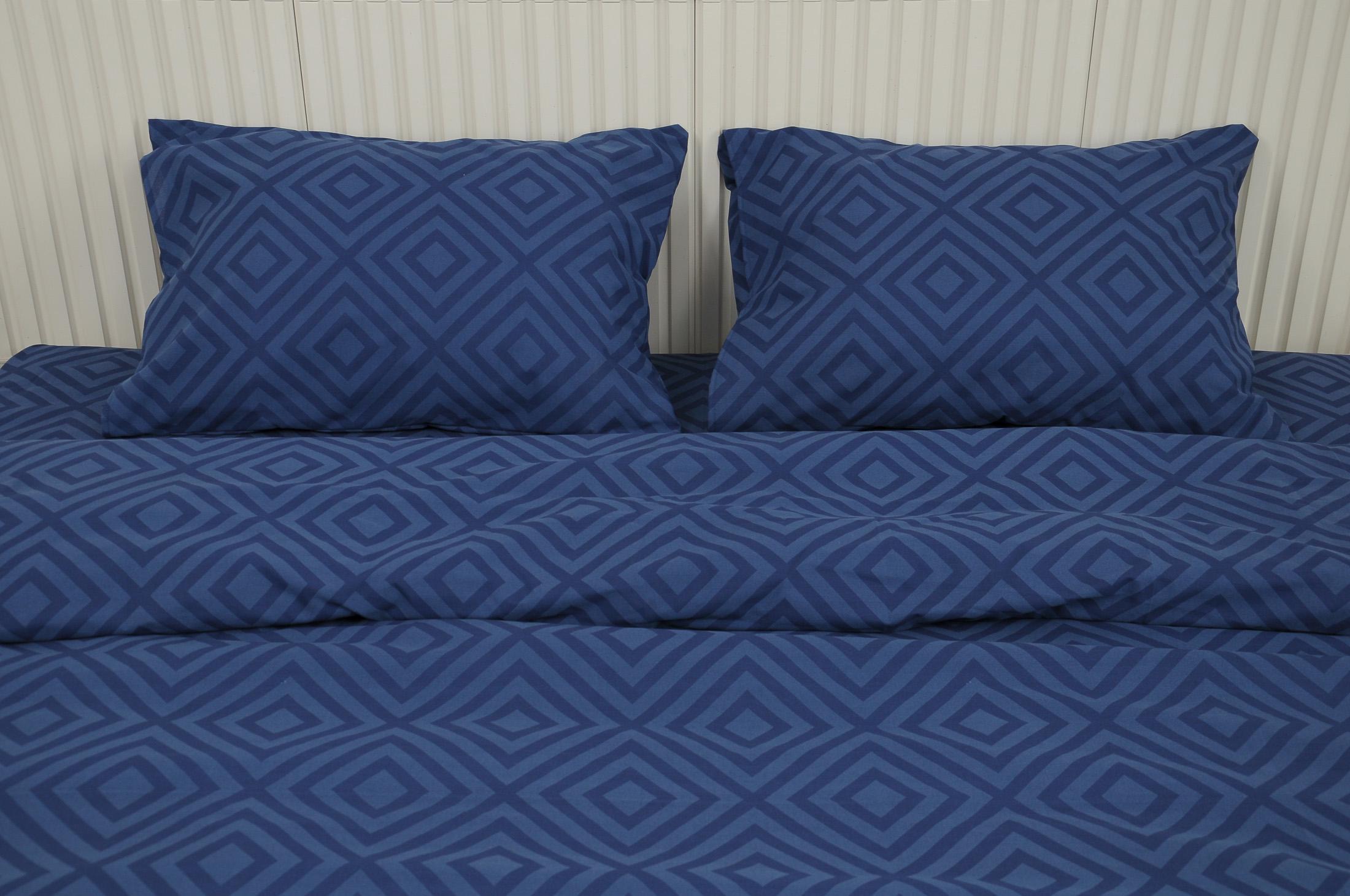 Комплект постільної білизни полуторний Amore Glux-133 бязь Темно-синій (KPB-A1,5-Glux-133(50x70) - фото 5 Комплект постільної білизни полуторний Amore Glux-133 бязь Темно-синій (KPB-A1,5-Glux-133(50x70) - фото 5