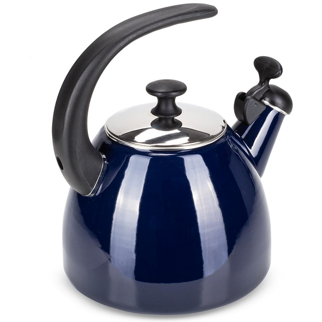 Чайник із свистком Kamille KM-1040D із емальованої сталі 2,5 л Синій (150-84-1040D) - фото 3