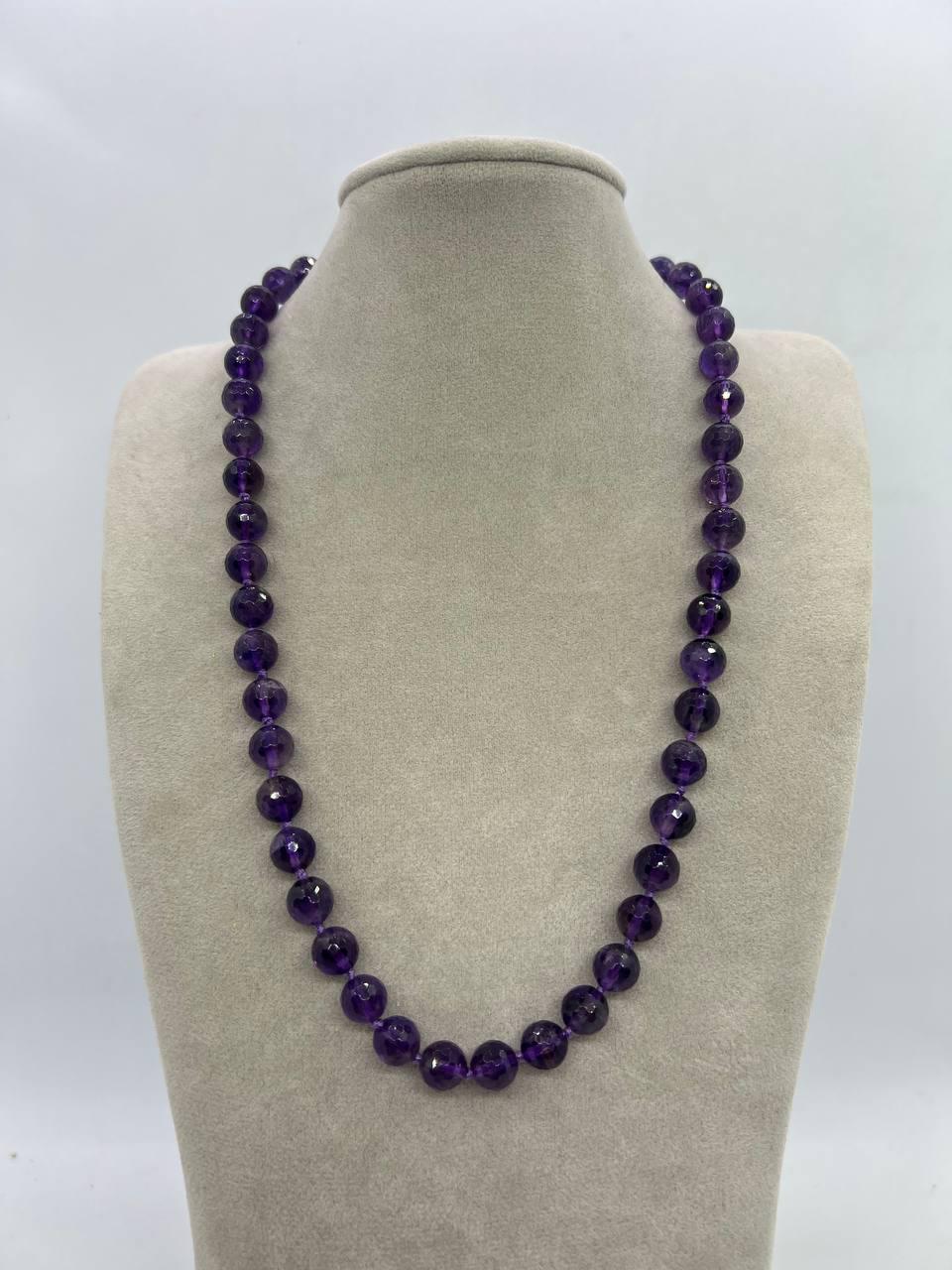 Бусы аметист 8 мм 46 см Фиолетовый (12079)