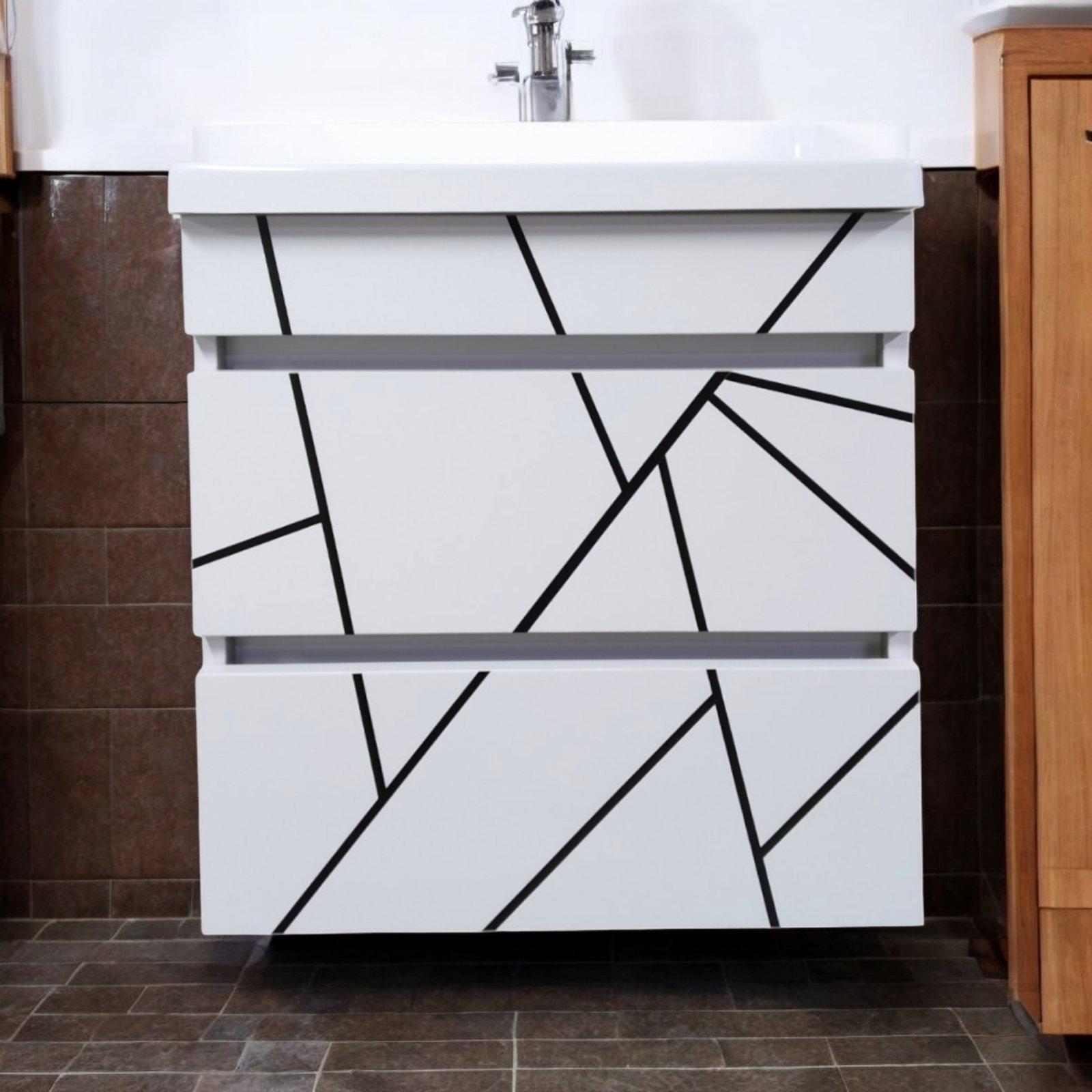 Тумба подвесная для ванной комнаты пластиковая Mikola-M Atlant Chaos 80 см White/Black (2383) - фото 13 Тумба подвесная для ванной комнаты пластиковая Mikola-M Atlant Chaos 80 см White/Black (2383) - фото 13