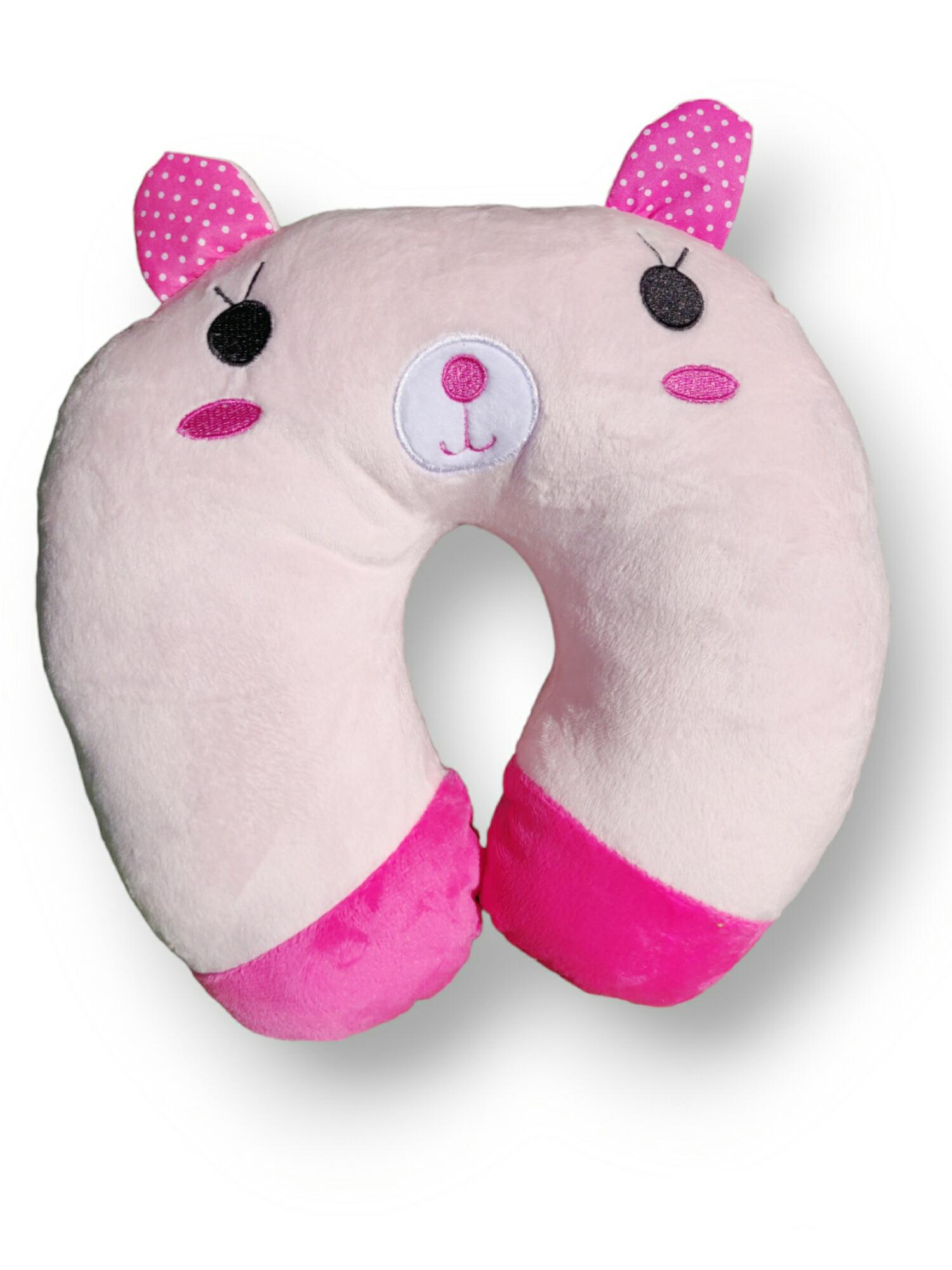 Подушка дорожня Кіт 31x31x8 см Рожевий (1903)