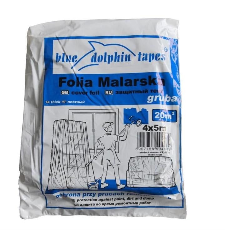 Плівка поліетиленова Blue Dolphin FOLIA GRUBA CF-380 4х5 м 20 мкр для ремонтних робіт Синій
