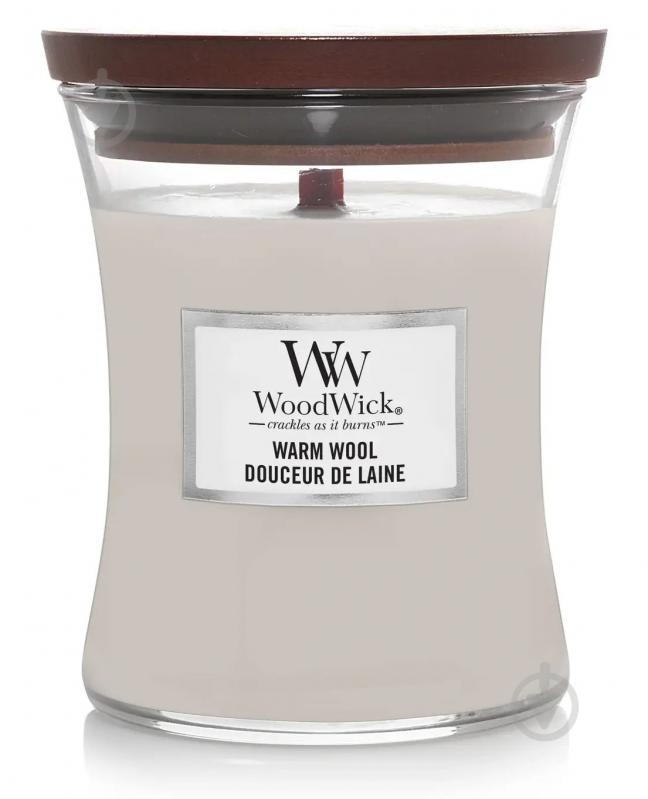 Свеча ароматическая Woodwick Medium Warm Wool с ароматом теплой шерсти 275 г (1667909352)