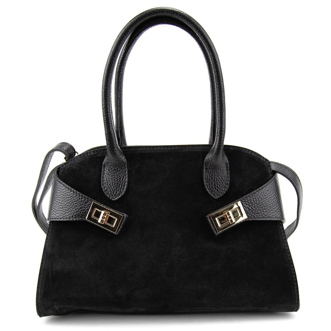 Сумка жіноча замшева класична Firenze Italy F-IT-7688-1A-S Чорний (2768688800) - фото 3 Сумка жіноча замшева класична Firenze Italy F-IT-7688-1A-S Чорний (2768688800) - фото 3