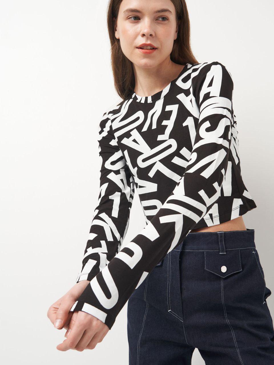 Футболка Forstime 799x10 длинный рукав женская M/L Черный (191969-1) - фото 4 Футболка Forstime 799x10 длинный рукав женская M/L Черный (191969-1) - фото 4