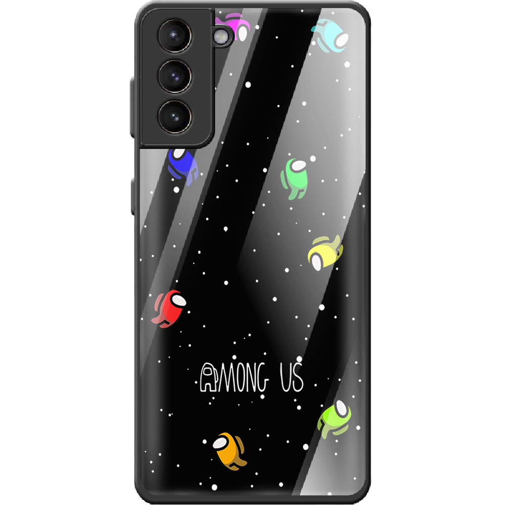 Чохол BoxFace Samsung G996 Galaxy S21 Plus Among Us Invisible Чорний силікон з склом (41718-bk76-42230)