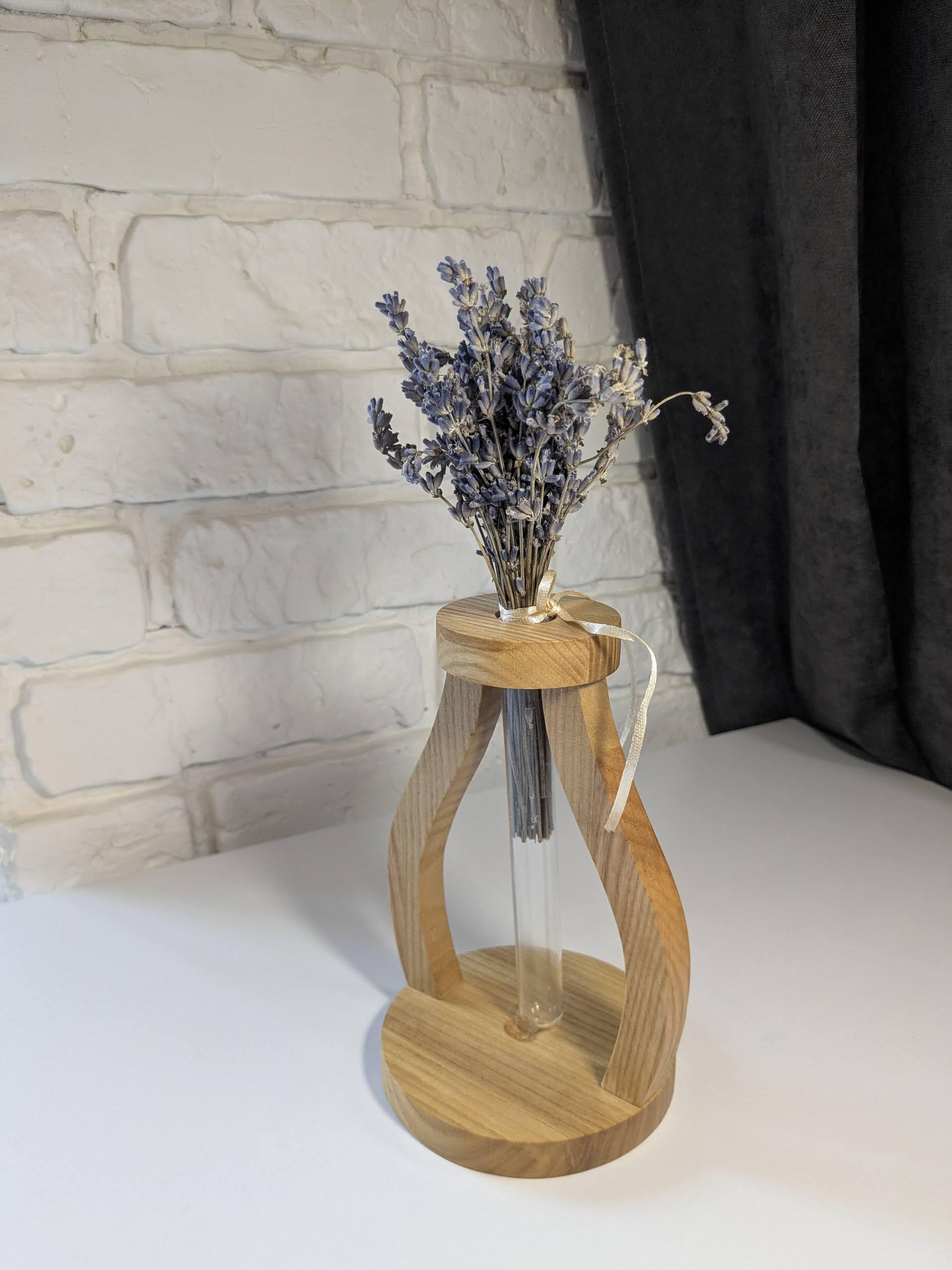 Ваза декоративна дерев'яна з колбою (VS-001) - фото 2