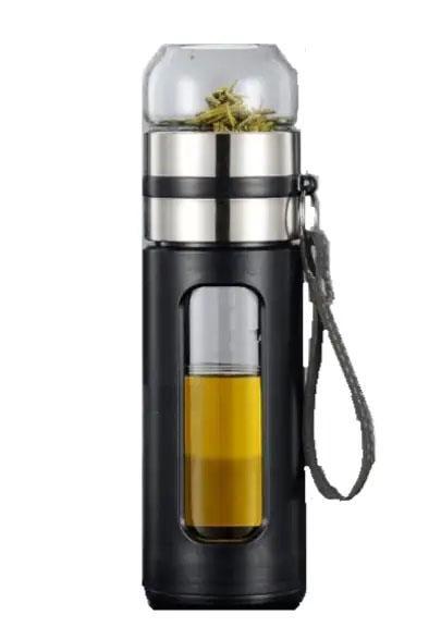 Термос с двойными стенками Clefers с контейнером для чая и щеточкой для чистки 400 мл (540219х3)