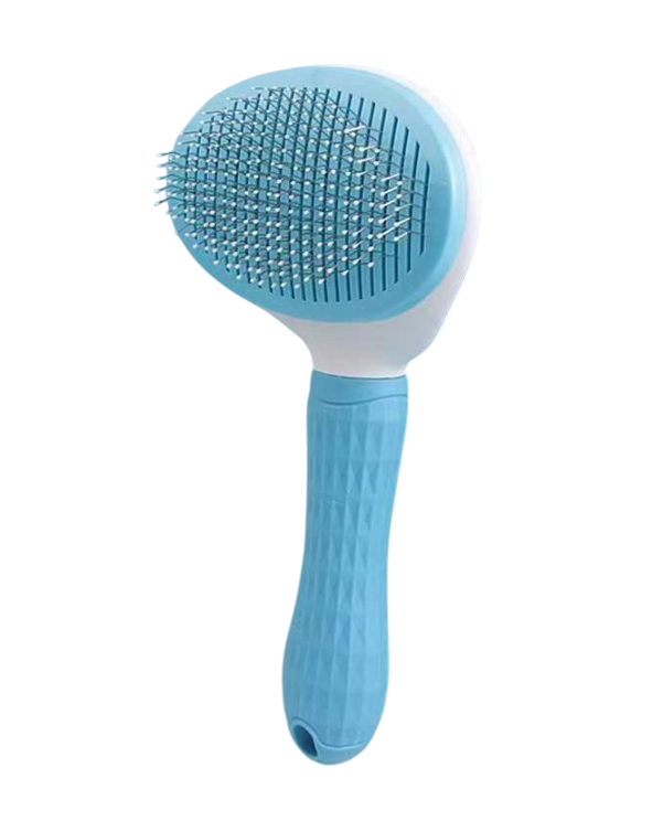 Гребінець для вичісування шерсті домашніх тварин 11085 20х11 см Блакитний (4570799)