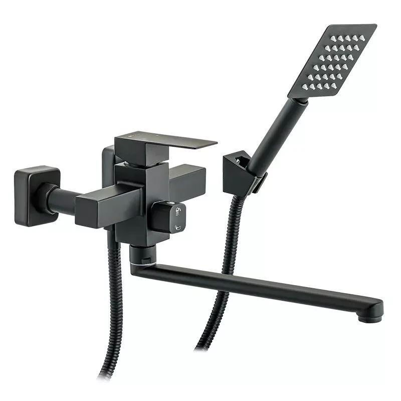 Смеситель для ванны Wezer PRO7-02-BLACK с душевым гарнитуром Черный (2465589397)