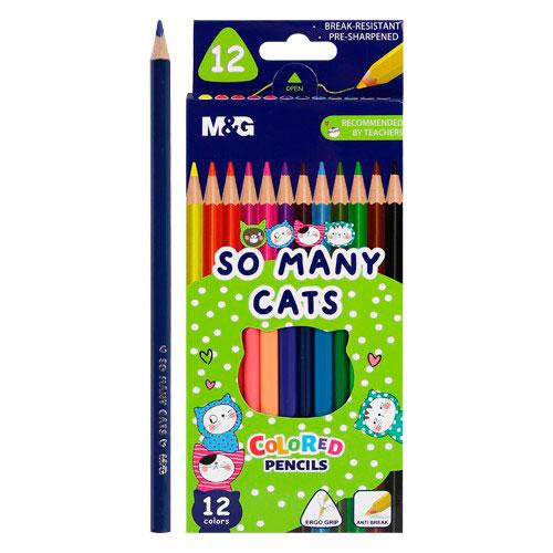Набор цветных карандашей M&G "So Many Cats" 12 цветов (AWP343A1)