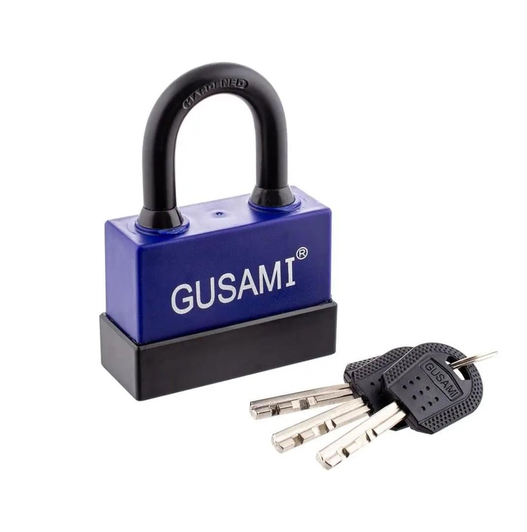 Замок навісний всесезонний Gusami вологостійкий 3 ключа 65 мм Синій (33675747)