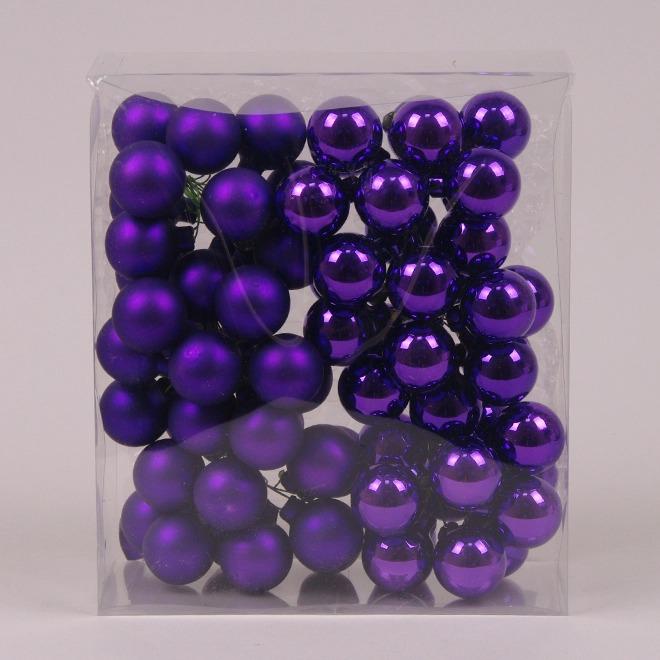 Набор шариков стеклянных новогодних 3 см 6 пучків 72 шт. (40229)