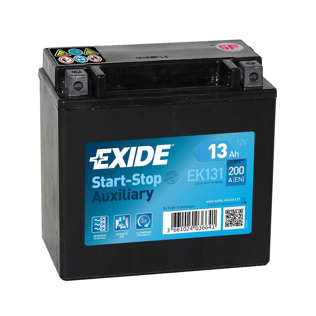 Акумулятор мото EXIDE Start-Stop Auxiliary 6СТ-13 Ah Аз 12V 200А EN EK131 (50274)