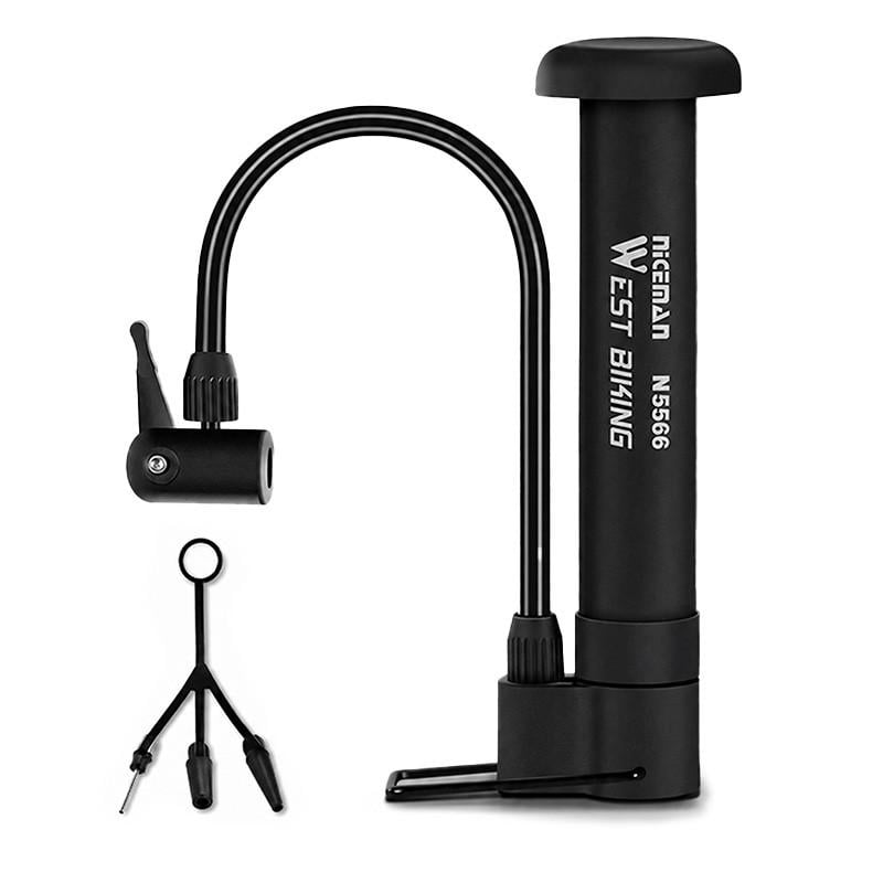 Насос велосипедный West Biking YP0711140 ножной с дополнительными насадками Black (34764168) Насос велосипедный West Biking YP0711140 ножной с дополнительными насадками Black (34764168)