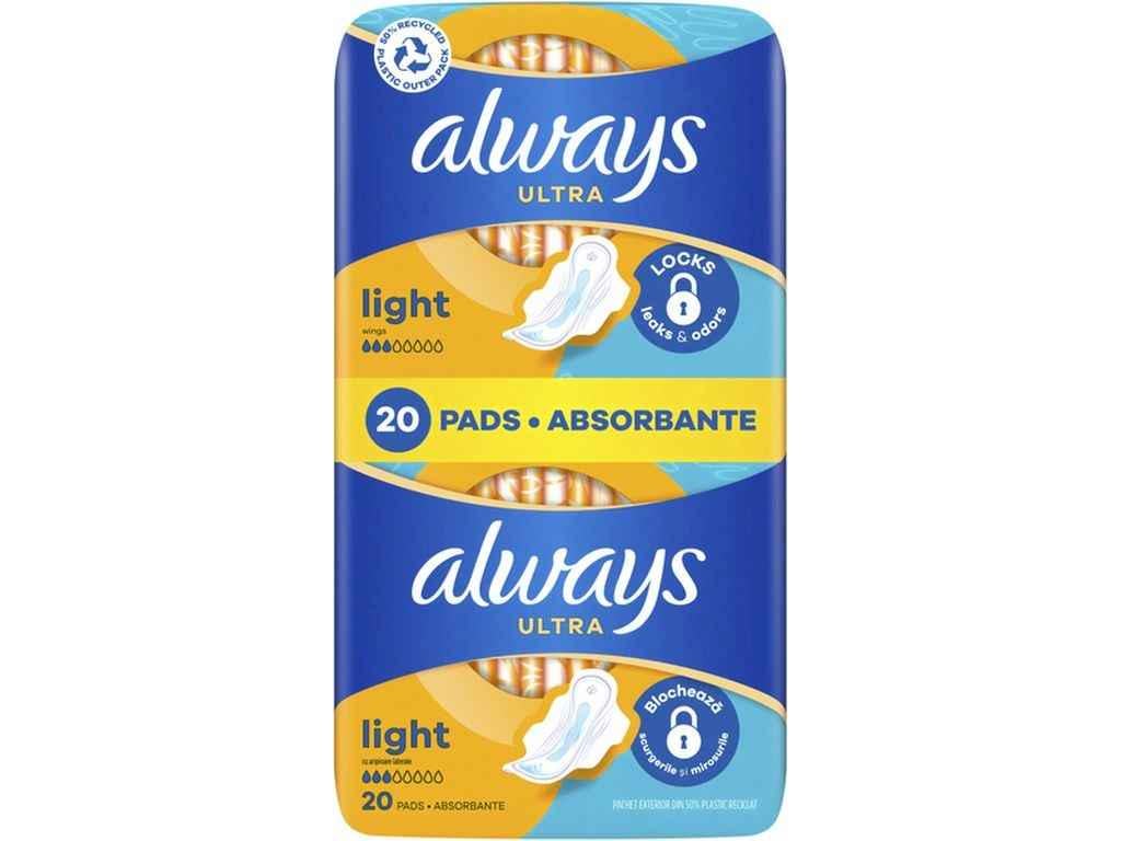 Прокладки гигиенические Always дневные 3 капли 20 шт. Ultra Light Duo (1107274)