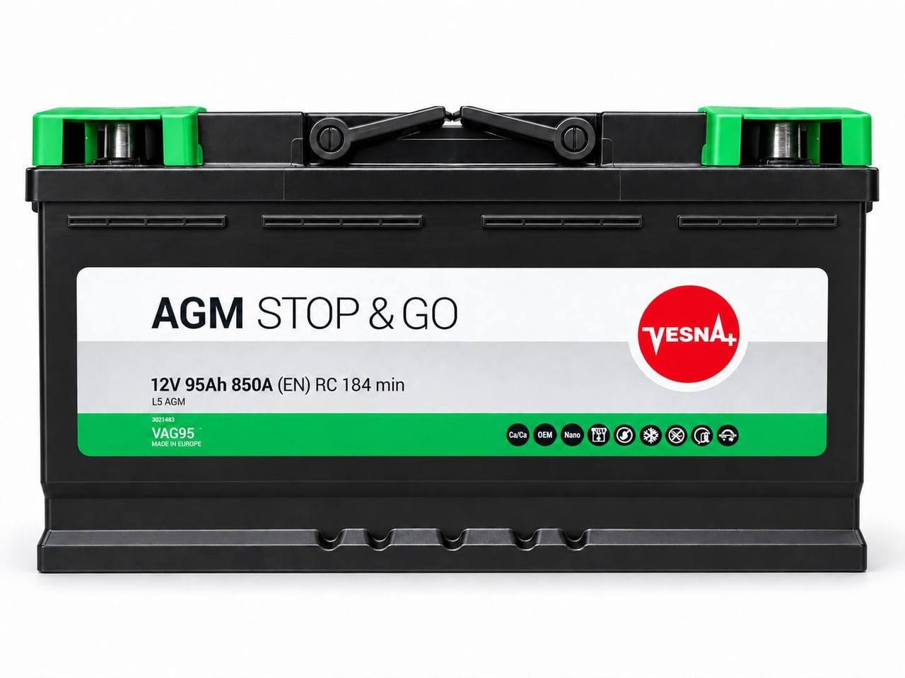Акумулятор Vesna AGM 95 Ah 850A 12V (3191397560) Акумулятор Vesna AGM 95 Ah 850A 12V (3191397560)
