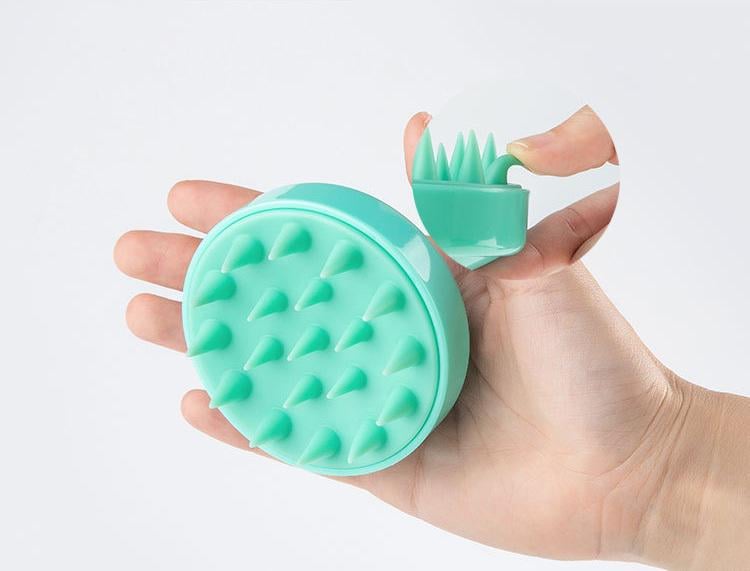 Щетка для головы и мытья волос силиконовая массажная Изумрудный - фото 3 Щетка для головы и мытья волос силиконовая массажная Изумрудный - фото 3