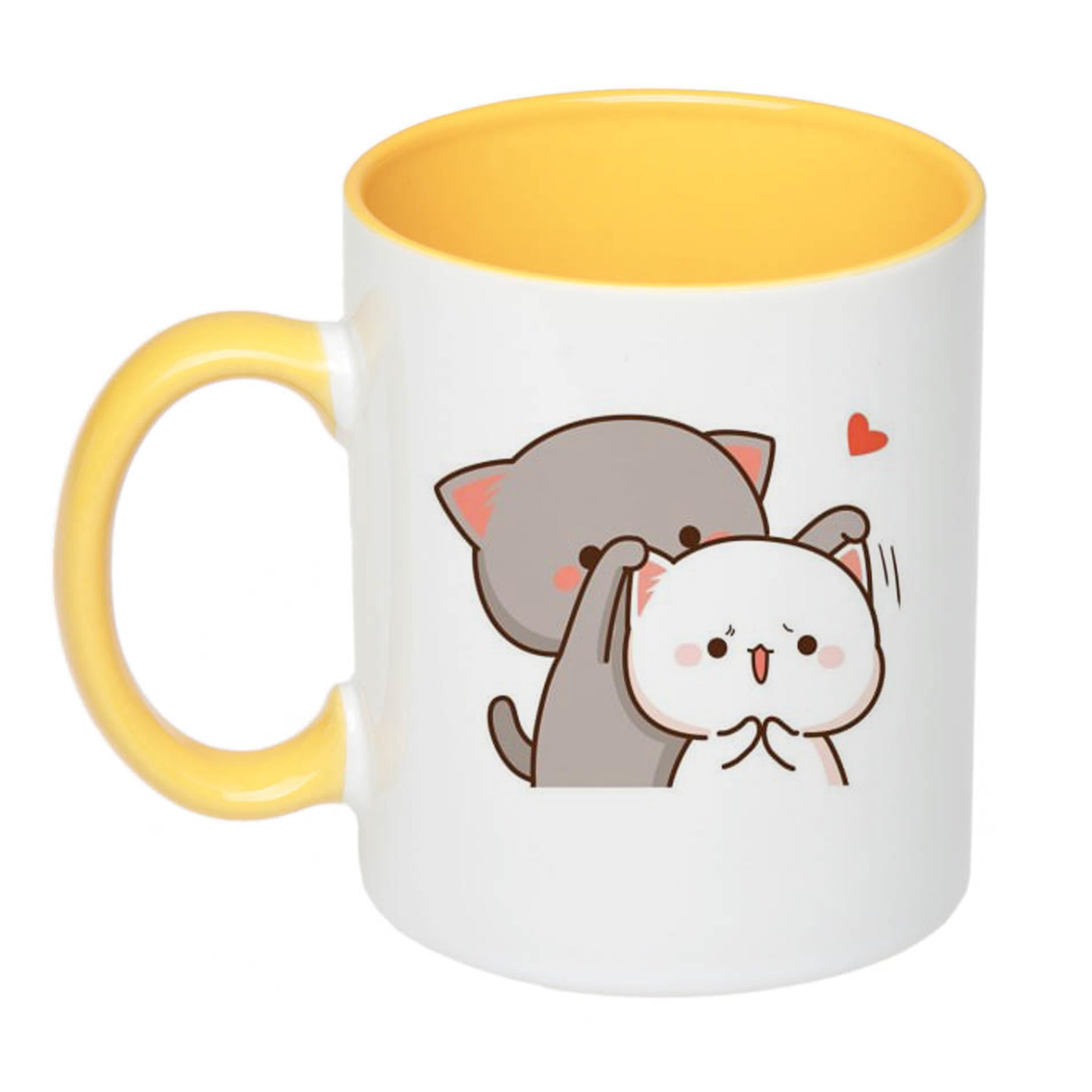 Чашка Котики 330 мл Жовтий (17321)