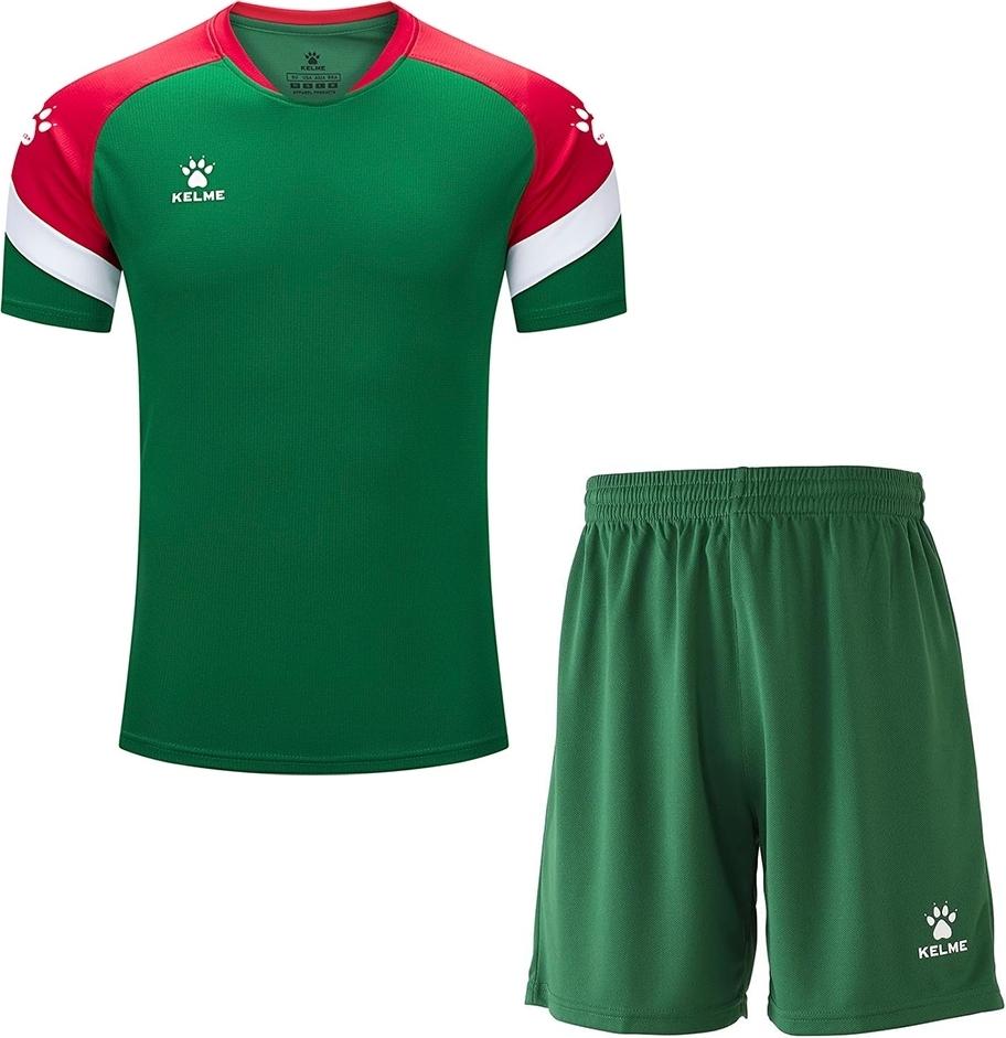 Комплект футбольной формы KELME BRAVO 9313_8351ZB1143.9311 2XL Зелено-красный (48353-55)