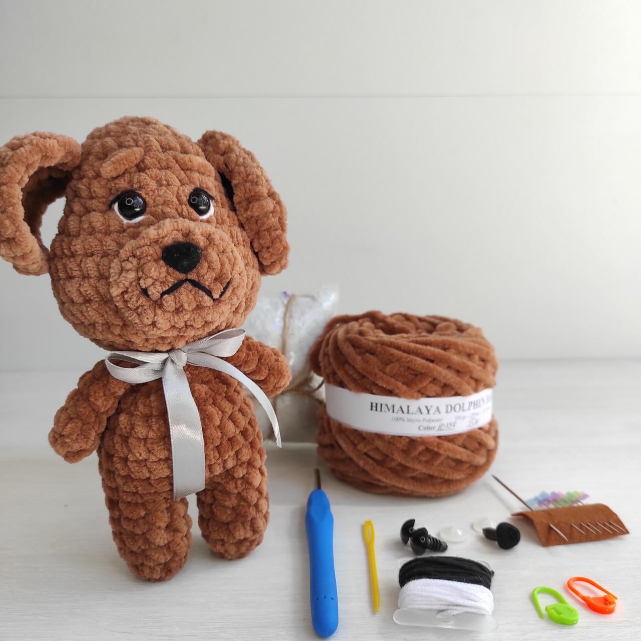 Набор для вязания собачки Коричневый