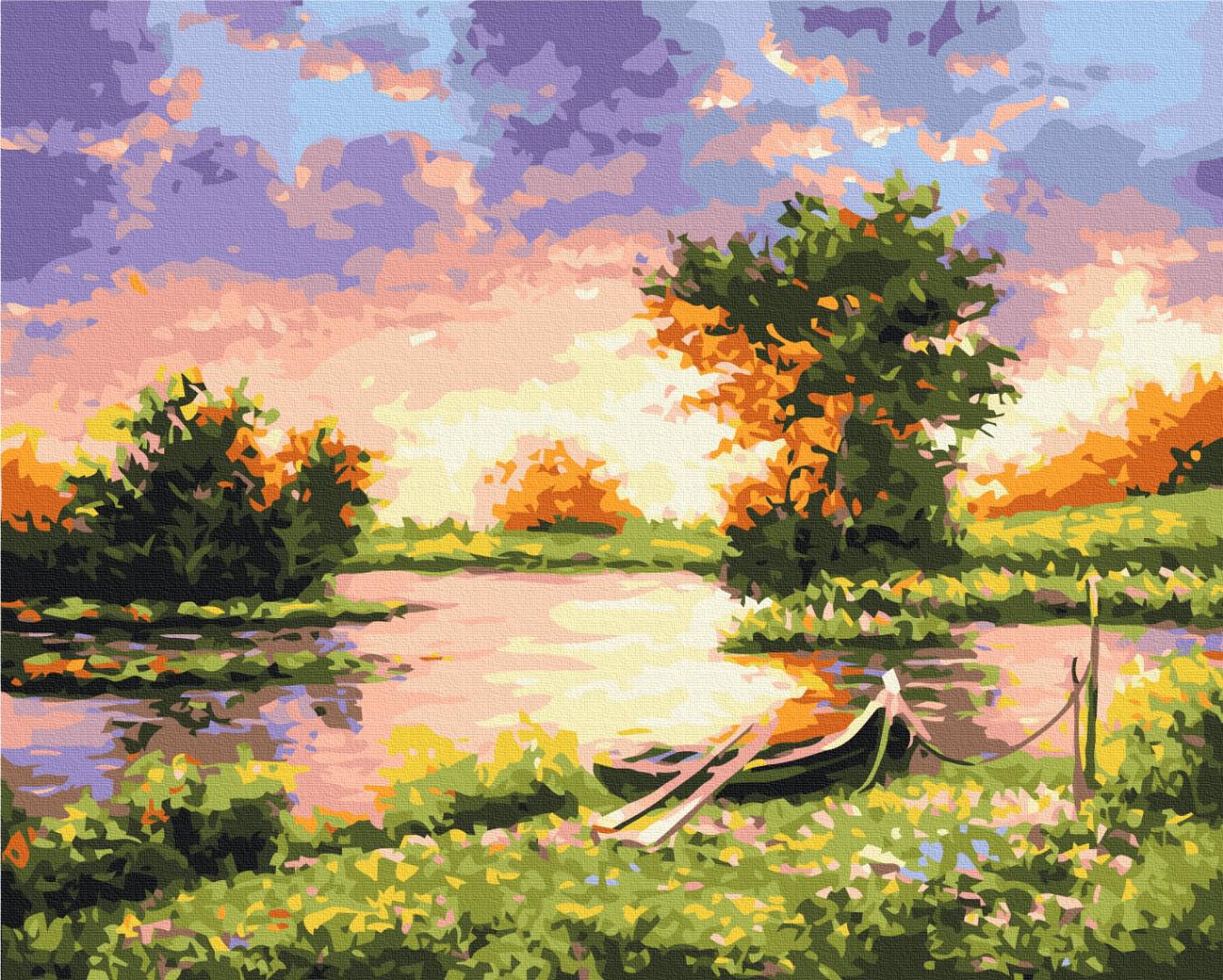 Картина за номерами Brushme Захід сонця на озері 48x60 см (BS9923L) Картина за номерами Brushme Захід сонця на озері 48x60 см (BS9923L)