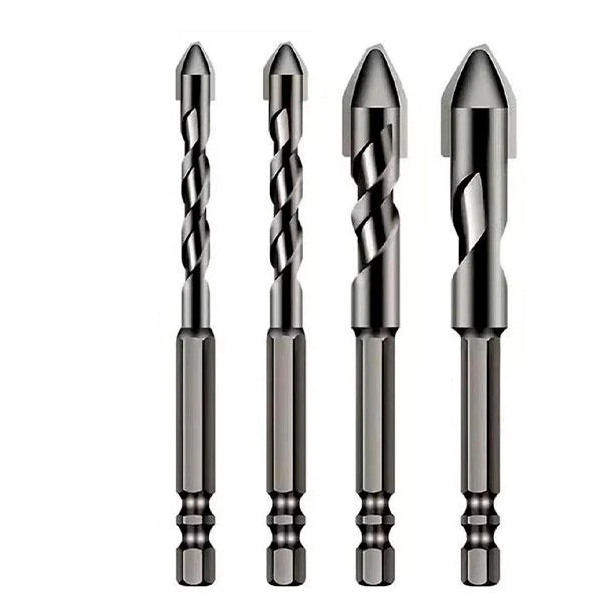 Набор сверл с шестигранным хвостовиком для металла/дерева/стекла и плитки 4 шт. 6–12 мм (id_3202)