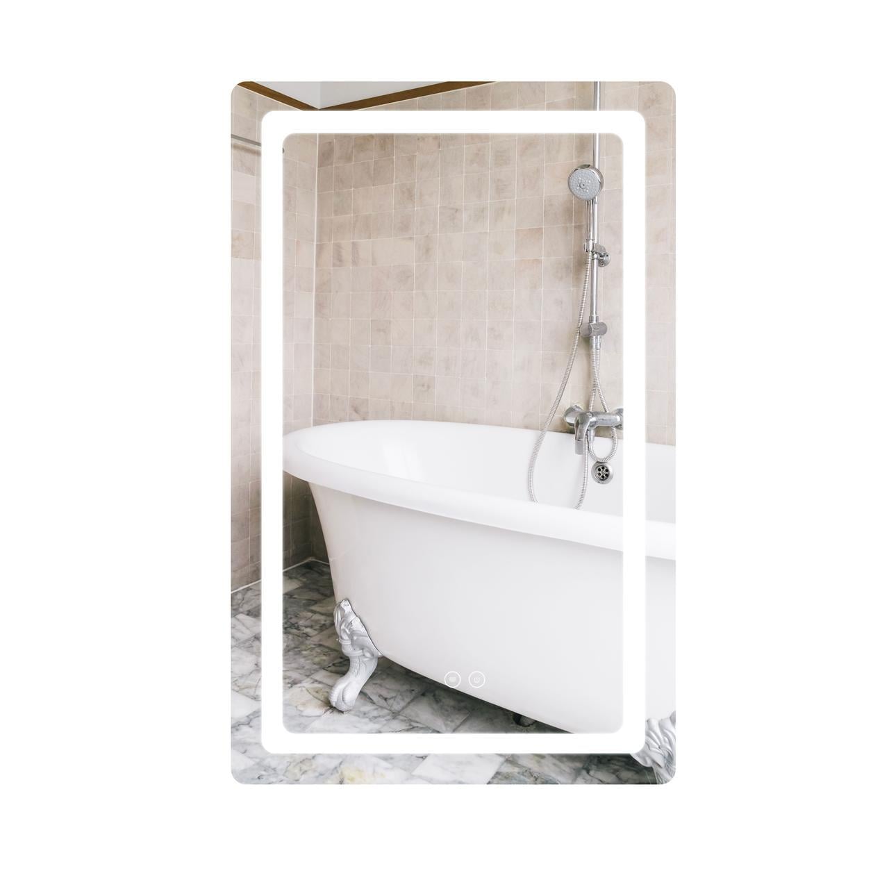 Зеркало Qtap Mideya DC-F911 с LED-подсветкой Touch с антизапотеванием с часами/димерами 500х800 мм (2654804103)