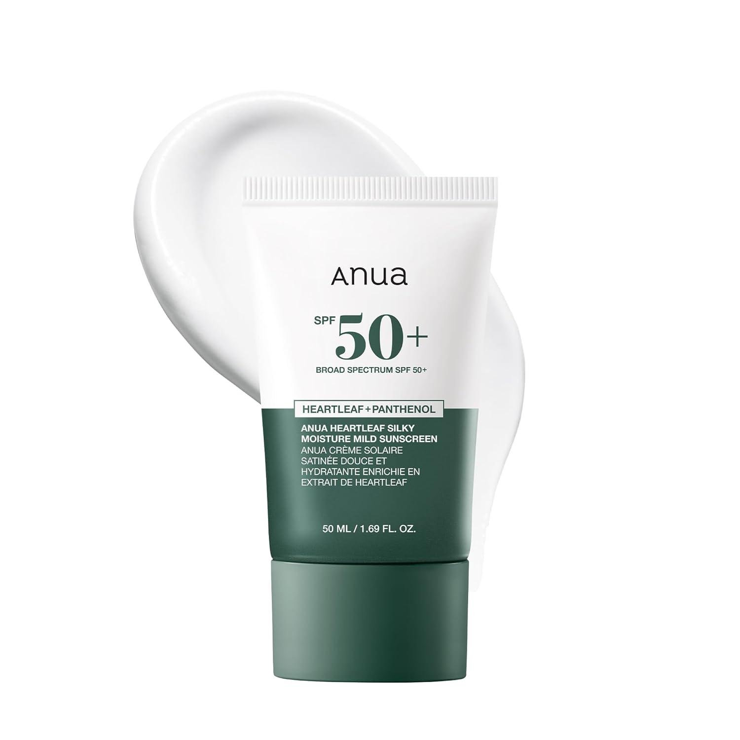 Крем для лица солнцезащитный Anua Heartleaf Silky Moisture Mild Sunscreen SPF50+