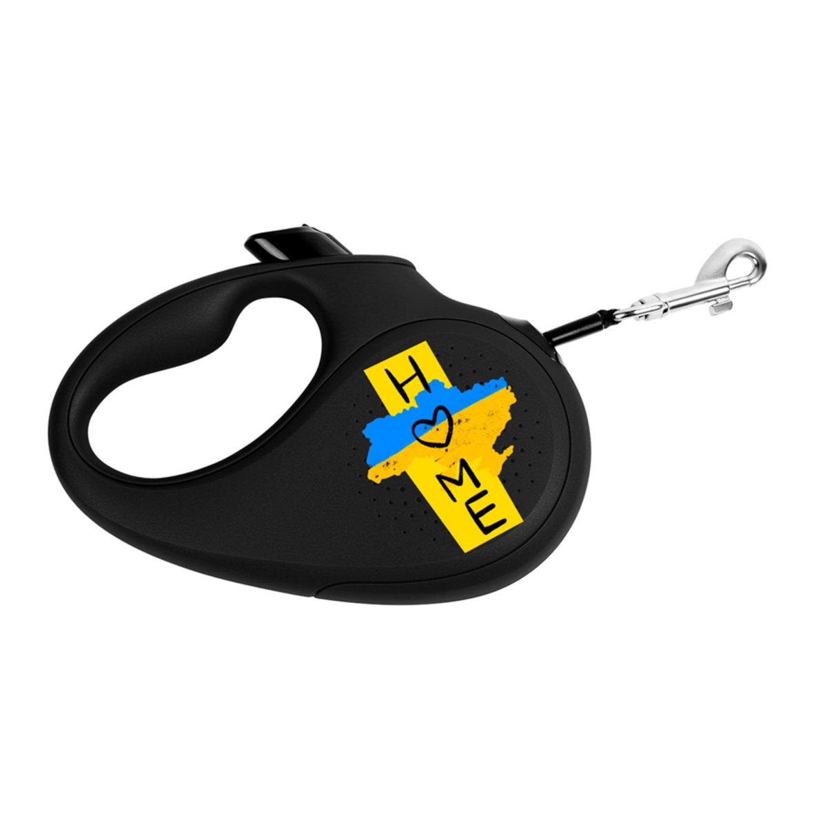 Поводок-рулетка для собак Waudog R-leash Дом XS 3 м до 12 кг Черный (8123-0230-01)