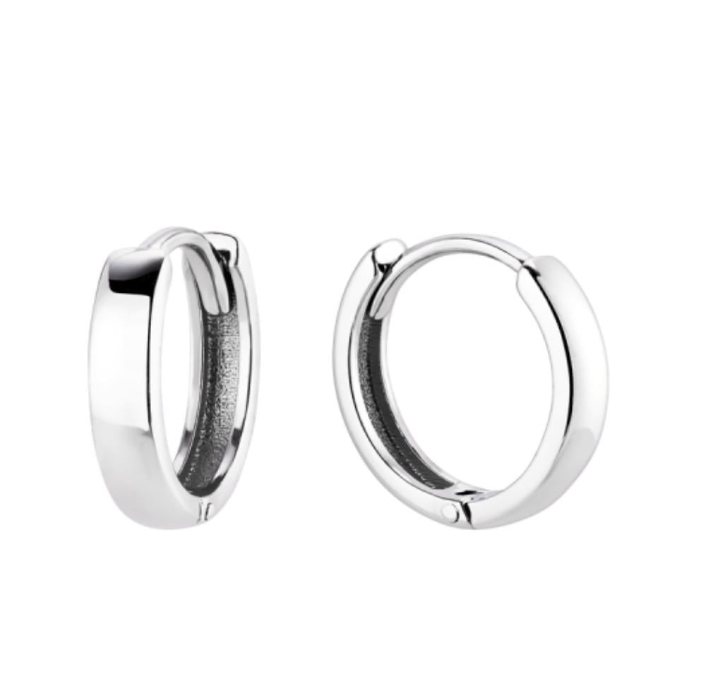 Серьги кольца без камней серебро 925 пробы родированное 1,24 г 11 мм (вс734/1р)