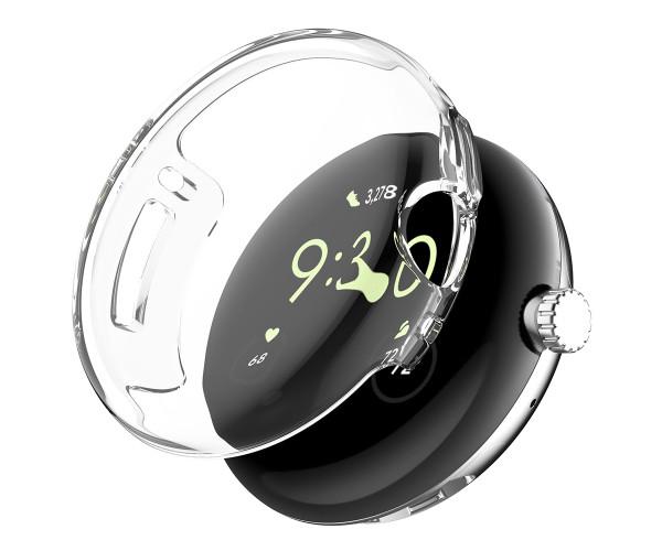 Чехол cиликоновый для Google Pixel Watch с защитой на экран Прозрачный