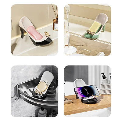 Мыльница C01018 на присосках для ванной Туфелька на каблуках 3 шт. - фото 3 Мыльница C01018 на присосках для ванной Туфелька на каблуках 3 шт. - фото 3