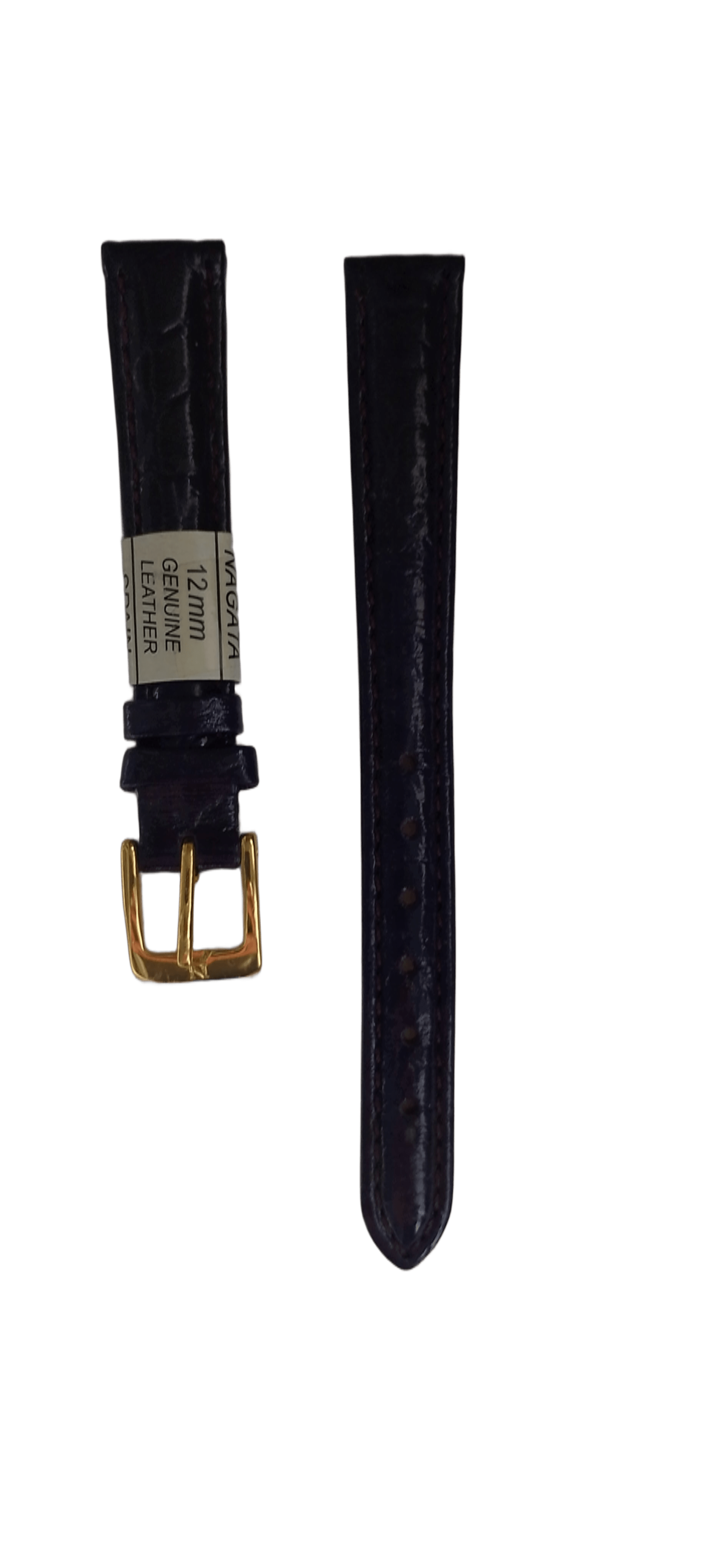 Ремешок для часов кожаный крокодил 12х155 мм Фиолетовый (2450G)